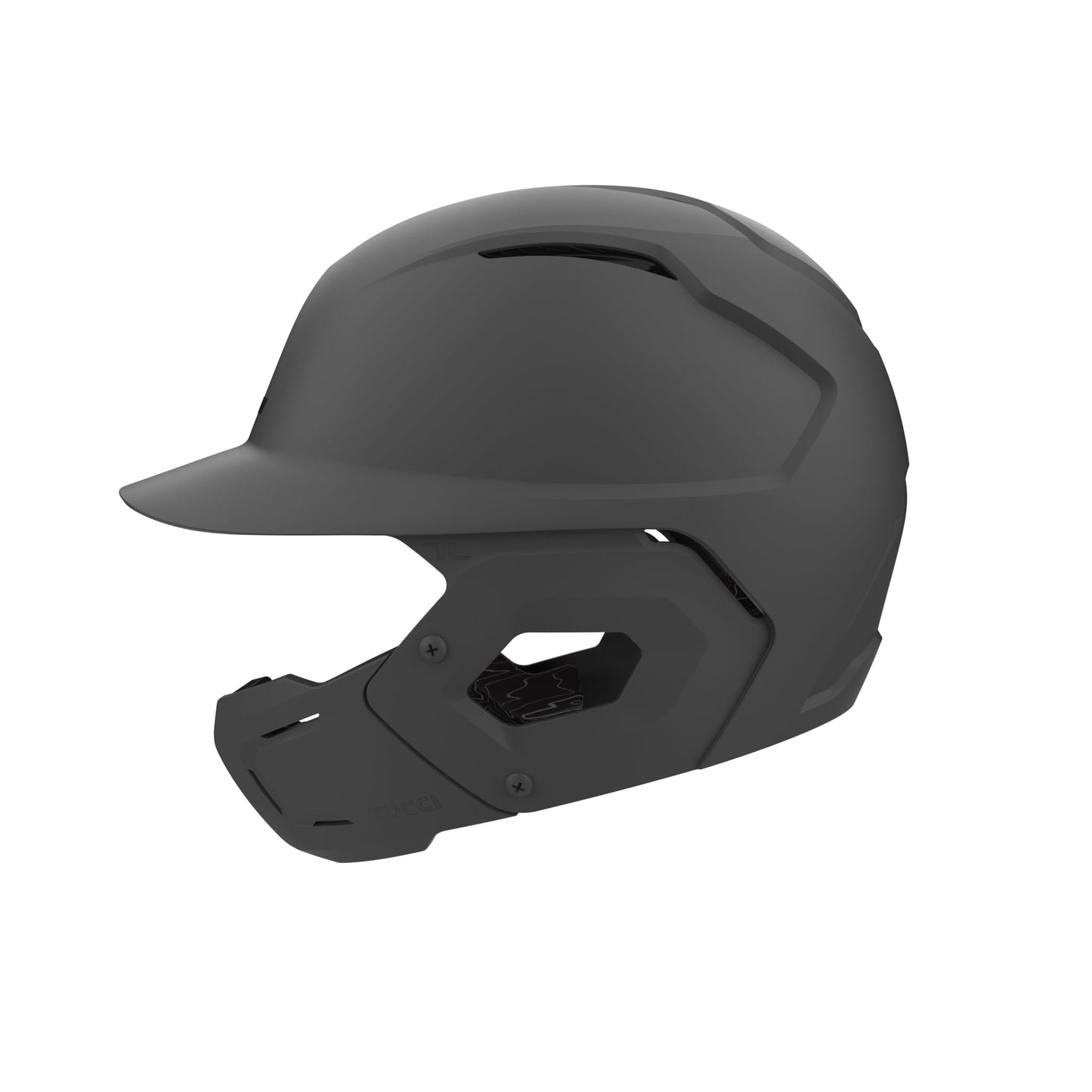 TUCCI Potenza Batting Helmet with Jaw Flap, XS/S, Matte Gray, Right-Handed Hitter