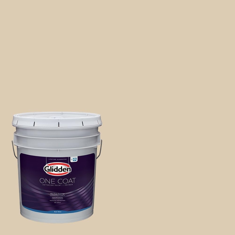 Glidden Exterior Paint + Primer: Beige/Pony Tail, One Coat, Semi-Gloss, 1-Gallon