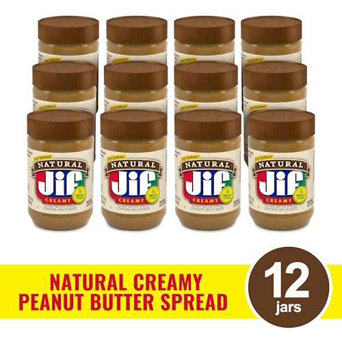 Jif Natural Creamy Peanut Butter Spread and Honey – Contains 80% Peanuts, 16 Ounces
