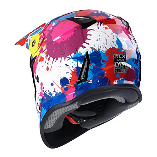 GLX GX623 Youth ATV/Dirt Bike Helmet Combo - Retro Green, Large - DOT