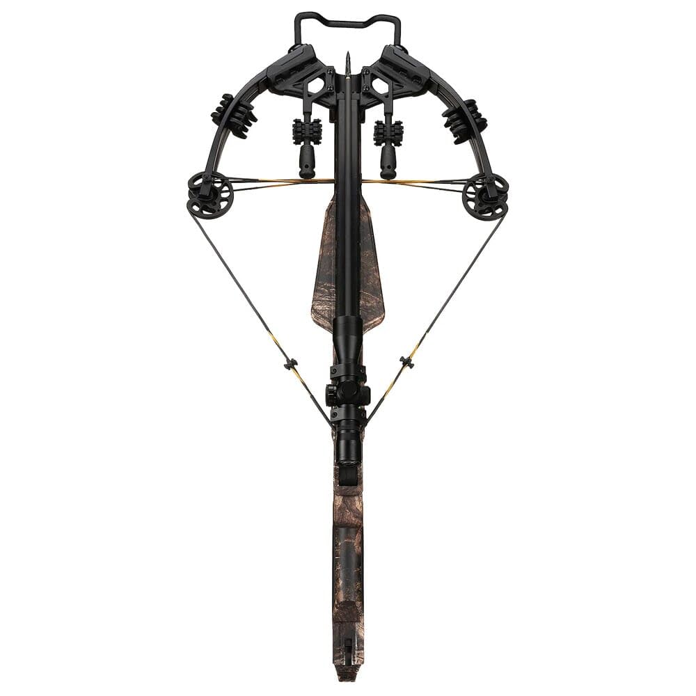 Xpedition Archery Trophy 410X Crossbow with Crank Cocking Device, Compound Crossbow Package, Illuminated 4X32 Scope, 6 20" Bolts, 410 Feet Per Second