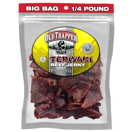 Old Trapper Beef Jerky, Old-Fashioned 10-Ounce Bag, Tender Meat Snacks for Lunches or Between Meals, 11 Grams of Protein, Zero Grams of Fat, and 70 Calories per Ounce (Pack of One)