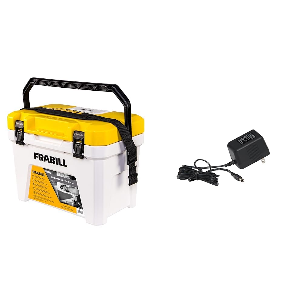 Frabill Magnum Bait Station 13 Quart Live Bait Well, White and Yellow