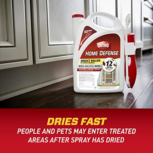 Ortho Home Defense Insect Killer for Indoor & Perimeter2 - With Comfort Wand, Long-Lasting Control, Kills Ants, Cockroaches, Spiders, Fleas & Ticks, Non-Staining, Odor Free, 1.1 gal., 2-Pack