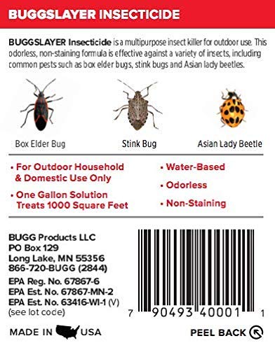 Bugg Insecticide - Concentrate - Outdoor Box Elder Bugs, Stink Bugs, Asian Lady Beetles - 16 oz Bottle