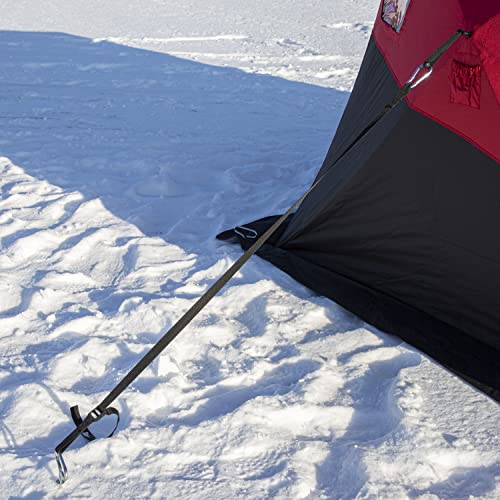 Eskimo Outbreak Portable Pop-Up Ice Fishing Shelter, Stormshield Insulated Fabric, No Trip Door, Durable Hub Design, Deluxe Tie Downs, Red/Black