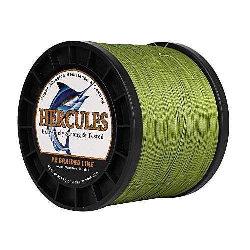 HERCULES Cost-Effective Super Cast 8 Strands Braided Fishing Line 10LB to 300LB Test for Salt-Water,109/328/547/1094 Yards(100M/300M/500M/1000M),Diam.#0.12MM-1.2MM,Hi-Grade Performance,Variety Colors