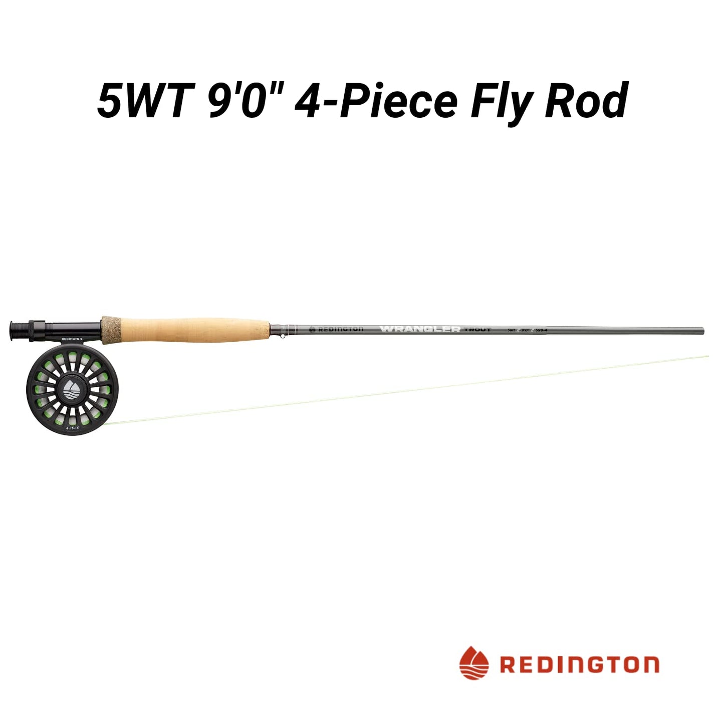 Redington Wrangler Fly Fishing Kit, Medium Fast Action Rod, Crosswater Reel, Fly Line, Leader, & Carrying Case