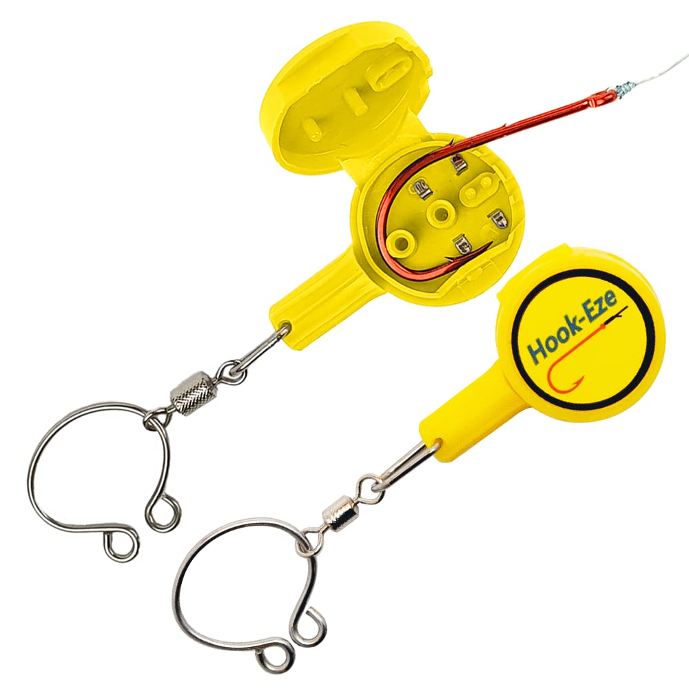 HOOK-EZE Fishing Knot Tying Tool | Protect from Fish Hooks | Tie Fishing Knots Easily | Cool Gadgets for Fishermen | Ice Fly Fishing | Fishing Accessories for Beginner Anglers | Nail Knot Tool