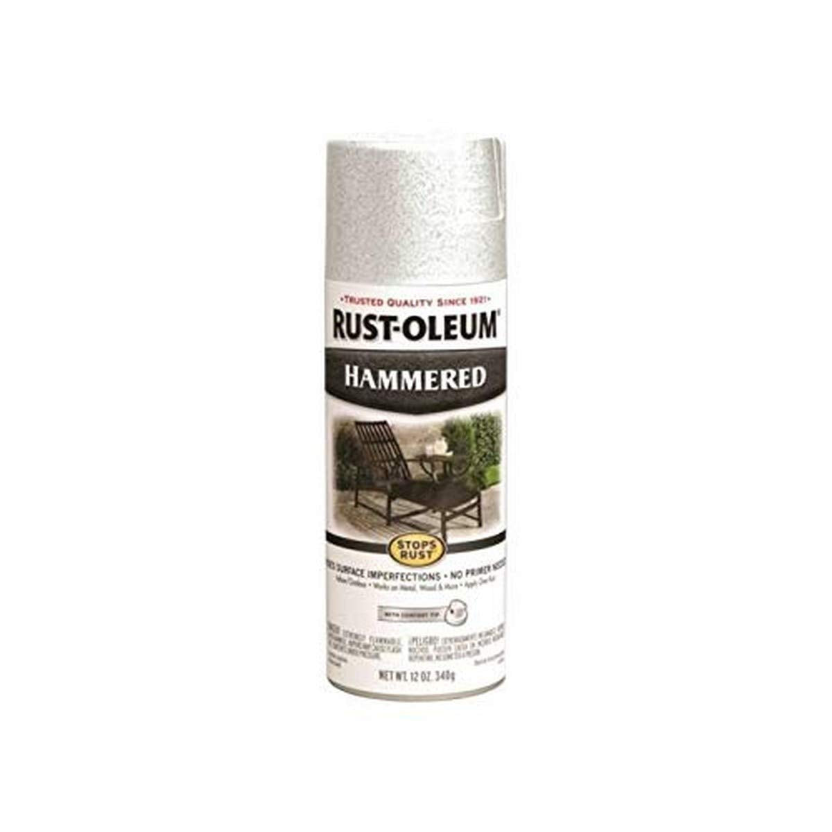Rust-Oleum 7214830-6PK Stops Rust Hammered Spray Paint, 12 oz, Gray, 6 Pack