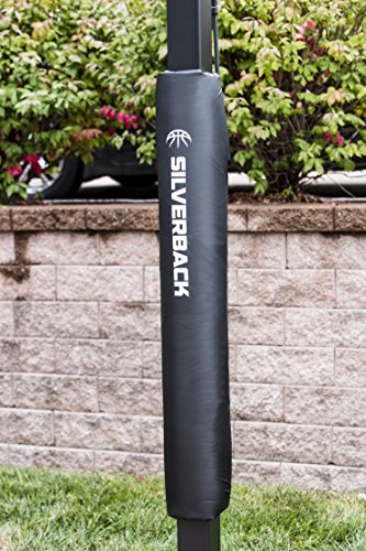 Silverback 60" Height Adjustable In-Ground Basketball Hoop with Tempered Glass Backboard, Pro-Style Breakaway Rim, Pole and Backboard Pad