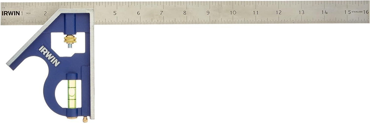 IRWIN Combination Square, 12”, 45-90 Degree Marking, Stainless Steel (1794469)