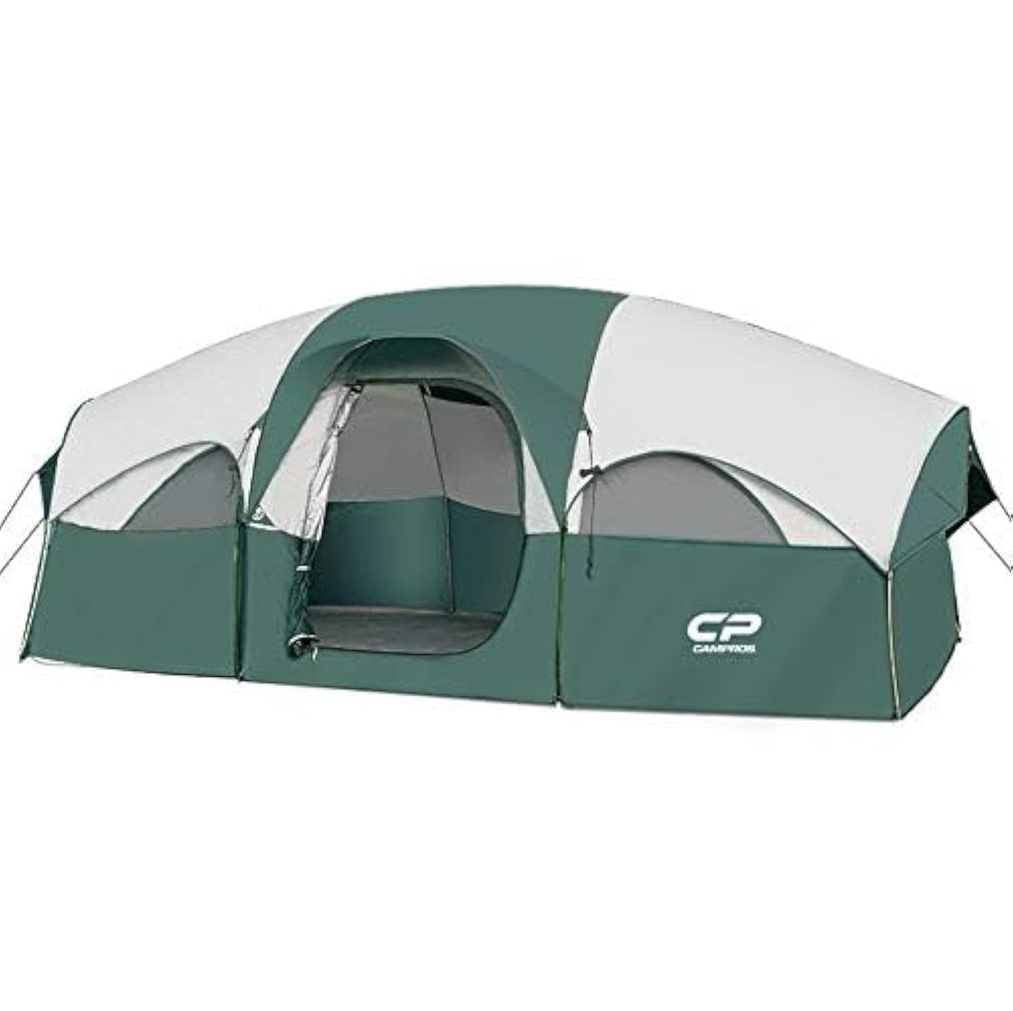 CAMPROS CP Tent 8 Person Camping Tents, Weather Resistant Family Tent, 5 Large Mesh Windows, Double Layer, Divided Curtain for Separated Room, Portable with Carry Bag