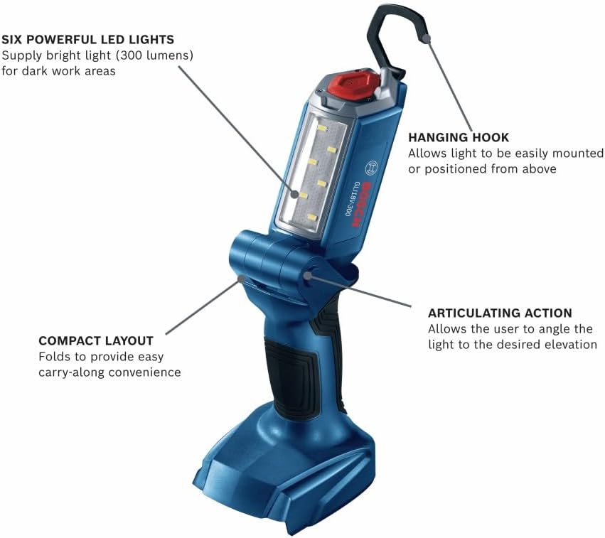 BOSCH GXL18V-497B23 18V 4-Tool Combo Kit with 2-In-1 1/4 In. and 1/2 In. Bit/Socket Impact Driver, 1/2 In. Hammer Drill/Driver, Circular Saw, Worklight with (1) CORE18V 4 Ah Battery & (1) 2 Ah Battery