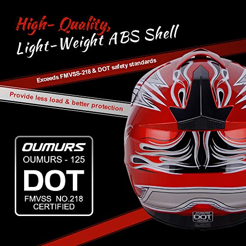 Adult Motocross Dirt Bike Helmet with Goggle, Gloves & Mask - DOT/FMVSS-218 Off-Road Motorcycle & ATV Helmet with Adjustable Sun Visor