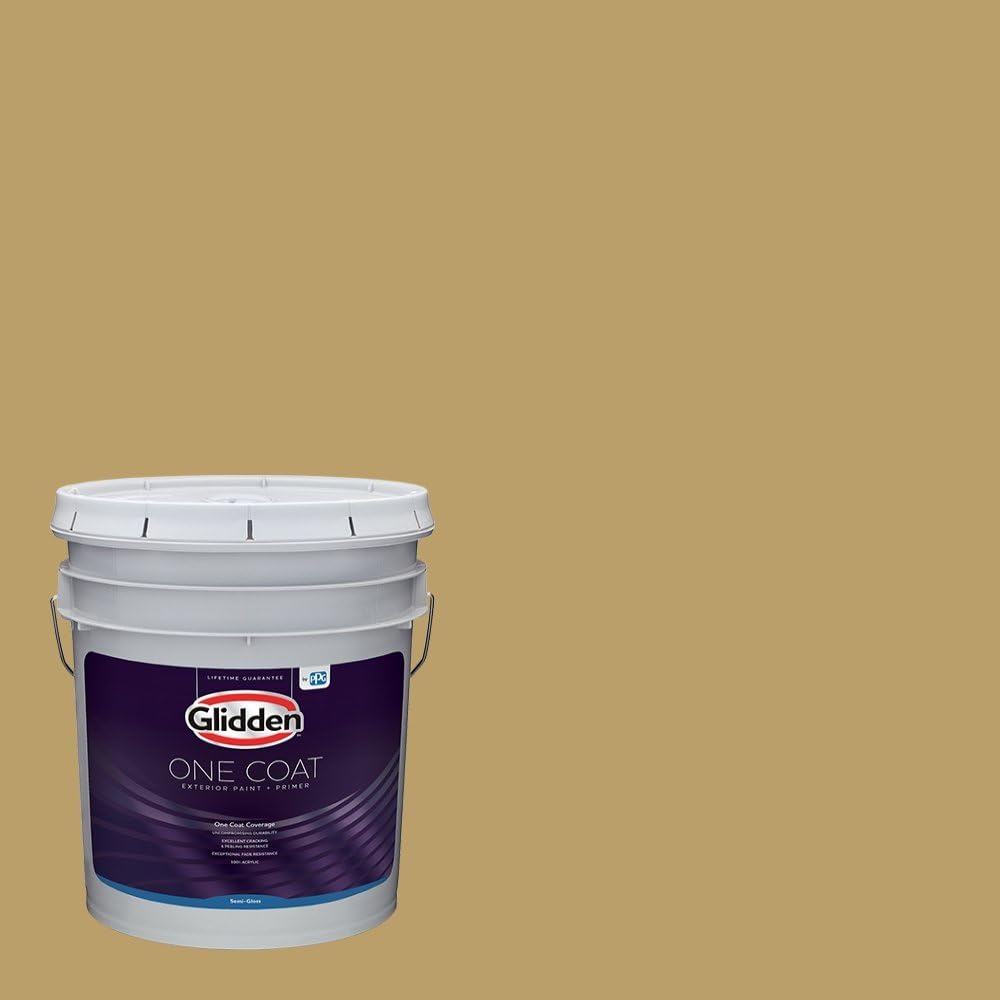 Glidden Exterior Paint + Primer: Beige/Pony Tail, One Coat, Semi-Gloss, 1-Gallon