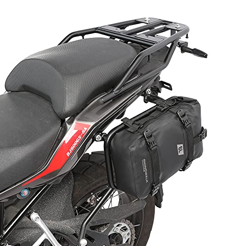 Rhinowalk Motorcycle Tail Bag Motorbike Side Bag 8L Full Waterproof Motor Saddle Pannier Bag Rear Rack Trunk Professional Motor Accessories-Black