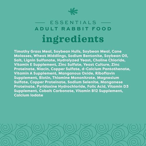 Oxbow Essentials Rabbit Food, Adult, Made with Oxbow Timothy Hay for Rabbit, Pet Pellets with Vitamins & Minerals, Small Animal Pet Products, Bunny Food, Made in USA, High Fiber, 10 lb. bag