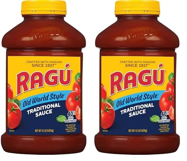 Ragu Old World Style Traditional Sauce, Made with Olive Oil, Perfect for Italian Style Meals at Home, 45 OZ