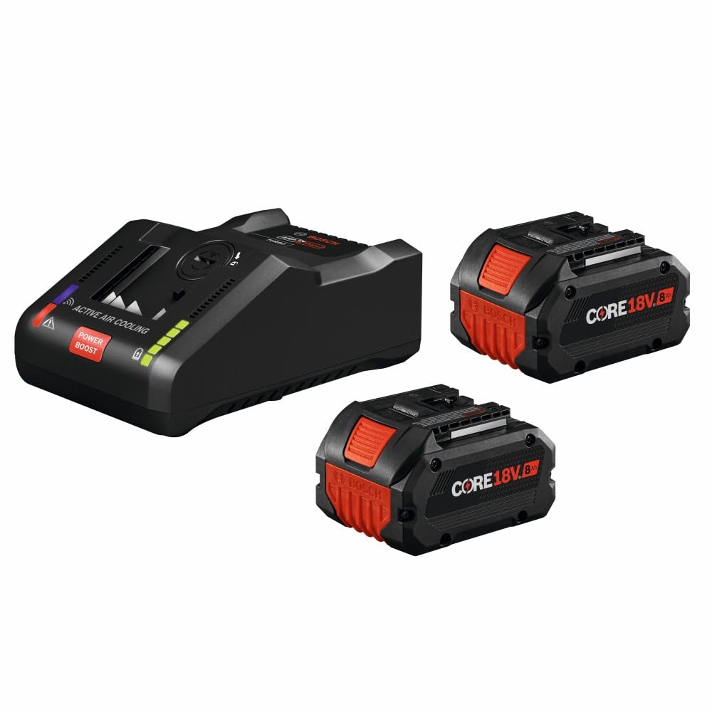 Bosch GBA18V80-2PK 18V CORE18V® Lithium-Ion 8 Ah High Power Battery, 2-Pack