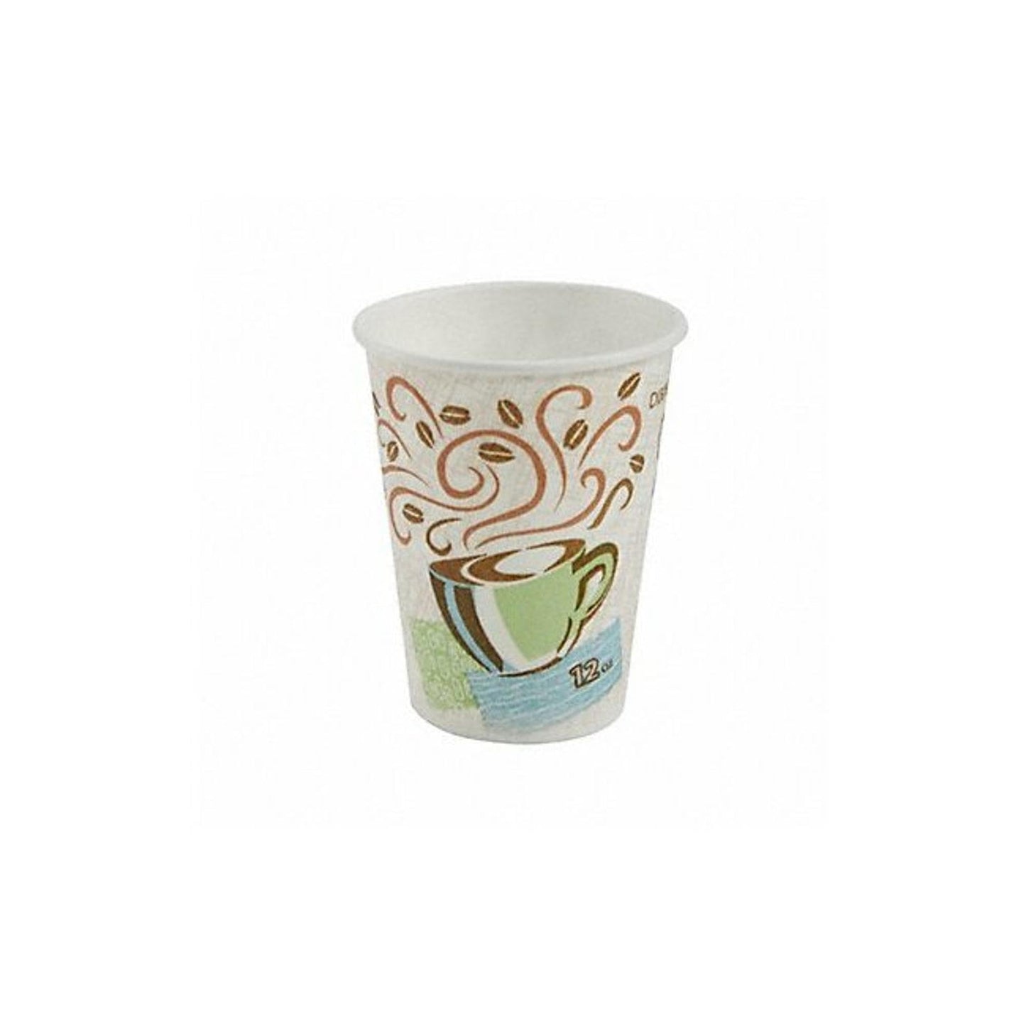 Dixie PerfecTouch 12 oz Paper Coffee Cups By GP PRO, Coffee Haze Design, 500 Count (25 Disposable Cups Per Sleeve, 20 Sleeves Per Case), 5342DX