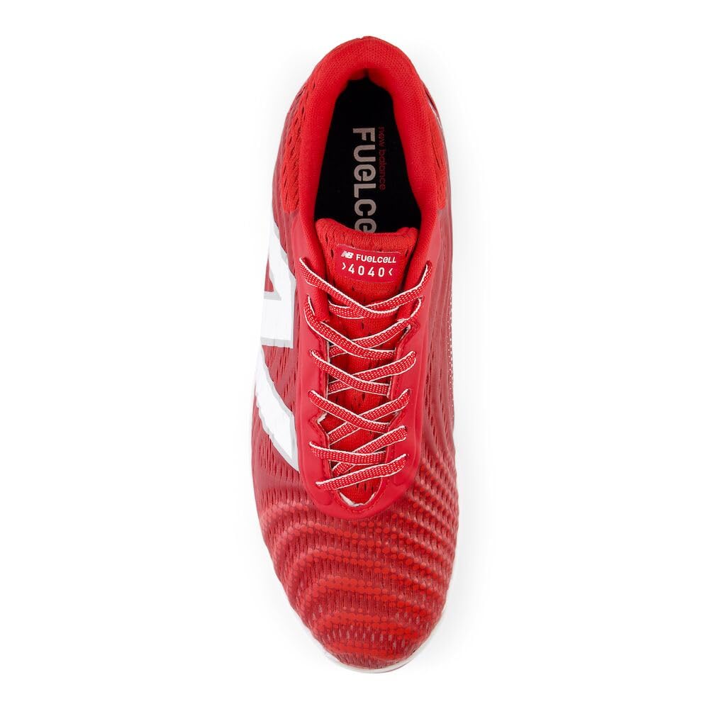 New Balance Men's FuelCell 4040 V7 Molded Baseball Shoe, Team Red/Optic White, 13