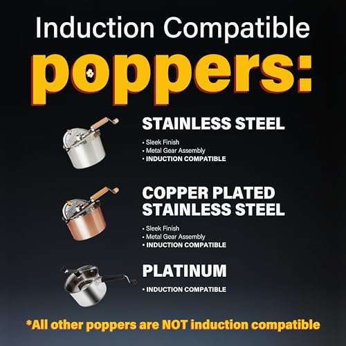 Original Whirley Pop Popcorn Maker - Wabash Valley Farms Gourmet Popcorn Popper, Aluminum Pot With Nylon Gears, 3-Minute Stove Top Popper, Home Movie Night (Silver)