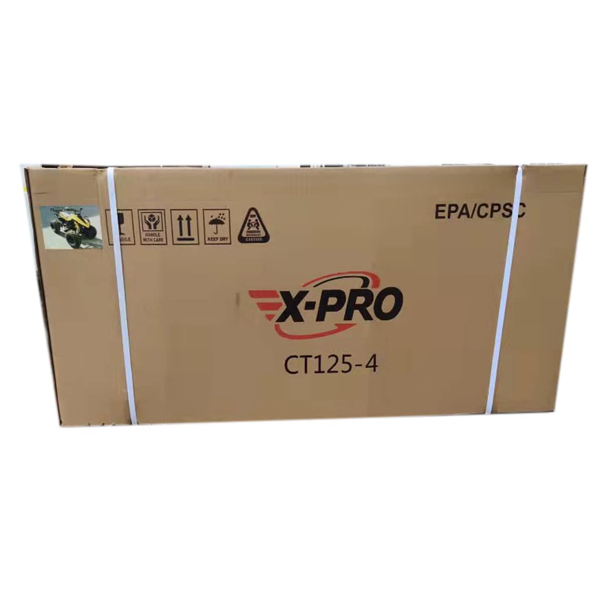 X-PRO 125cc ATV Automatic Transmission w/Reverse, LED Headlight, Big 19"/18" Tires! (Black, Factory Package)