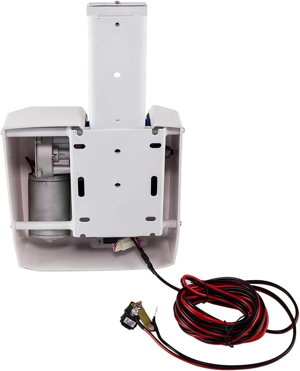 12V Up to 35 LBS Electric Marine Anchor Winch, Saltwater Boat Anchor Windlass Kit, Heavy Duty Towing Winches for Fishing Boat Pontoon Boat (White, 35 LBS)