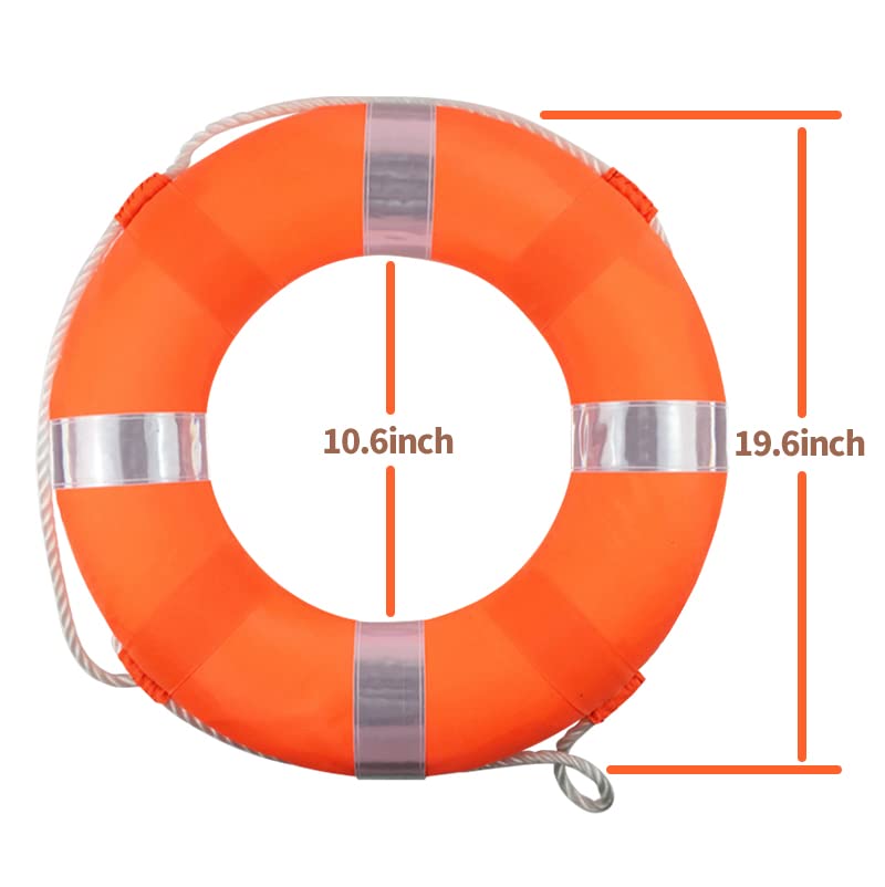Lifebuoy Set 20Inch Life Preserver Ring and Water Floating Lifesaving Rope 98.4FT,Swim Foam Buoy,Swimming Pool Safety Throwing Ring with Perimeter Rope,Throwable Flotation Device