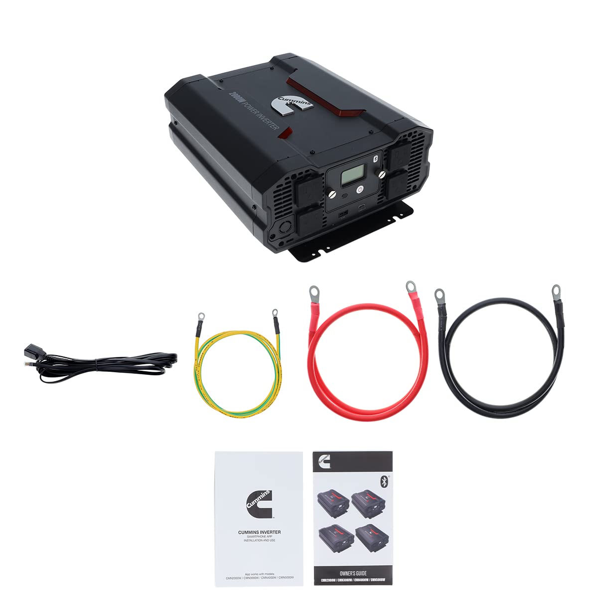 Cummins 5000 Watts Inverter Modified Sine Wave Truck Inverter 12 Volts to 110 Volts Four AC Outlets Two USB Ports (Plus Cable Kit)- CMN5000W - Inverters for Vehicles, Van Life, Camping