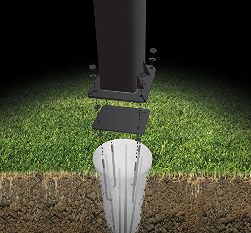 Silverback 60" Height Adjustable In-Ground Basketball Hoop with Tempered Glass Backboard, Pro-Style Breakaway Rim, Pole and Backboard Pad