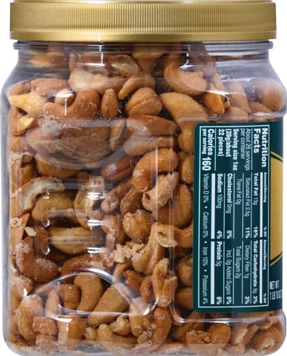 PLANTERS Fancy Whole Cashews with Sea Salt, 26 Ounces ( Pack of 1) Resealable Jar - Made with Simple Ingredients - Good Source of Vitamins and Minerals - Kosher (Packaging May Vary)