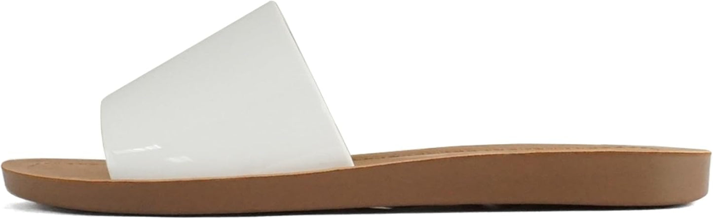 Soda Shoes Efron-S Women Flip Flops Basic Plain Slippers Slip On Sandals Slides Casual Peep Toe Beach