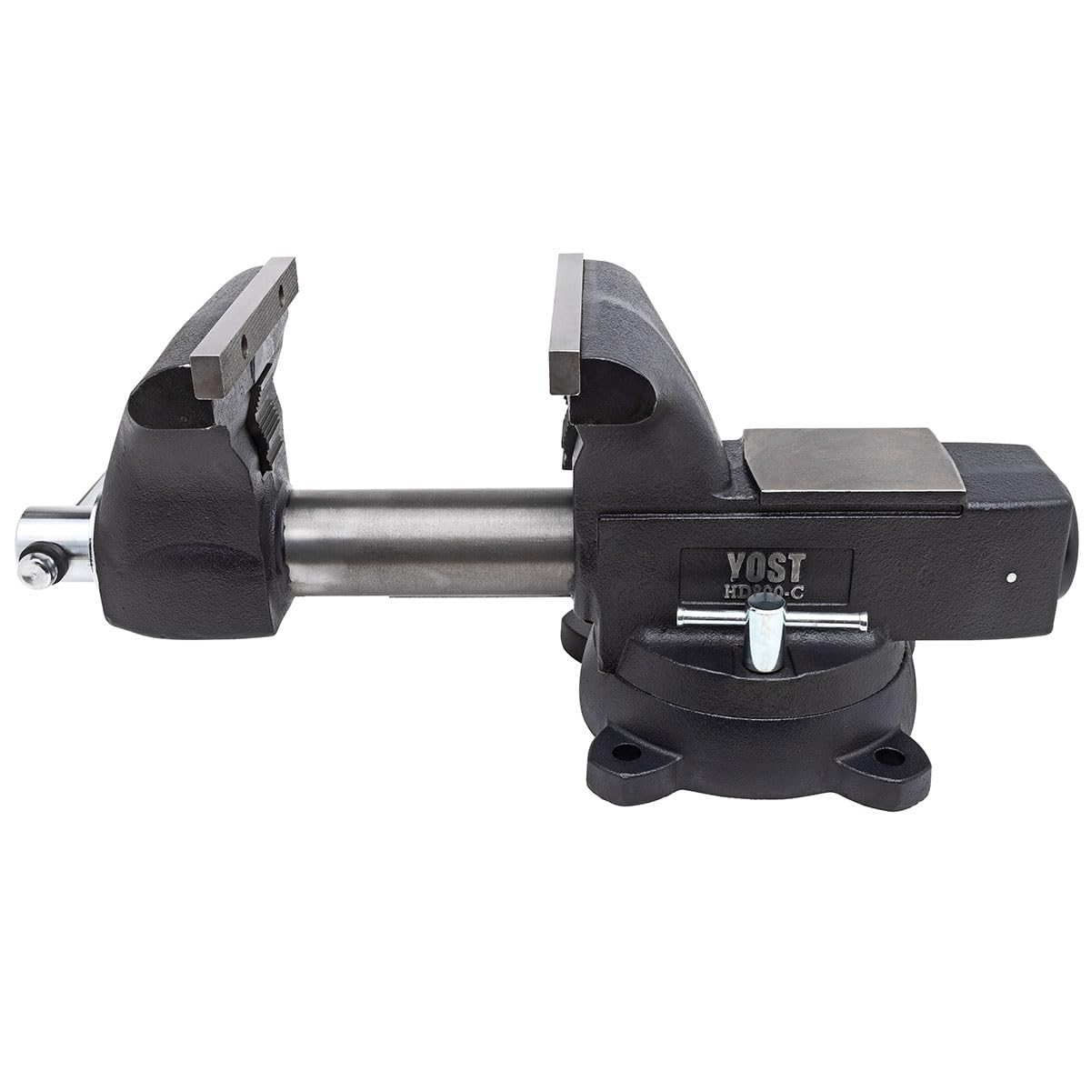 Yost HD550-C Heavy Duty 5-1/2 Inch Mechanics Work Bench Vise | Heavy Duty Woodworking & Metal Work Table with Secure Grip Swivel Base | 60,000 PSI Casting Iron Material with Extra-large Anvil Surface