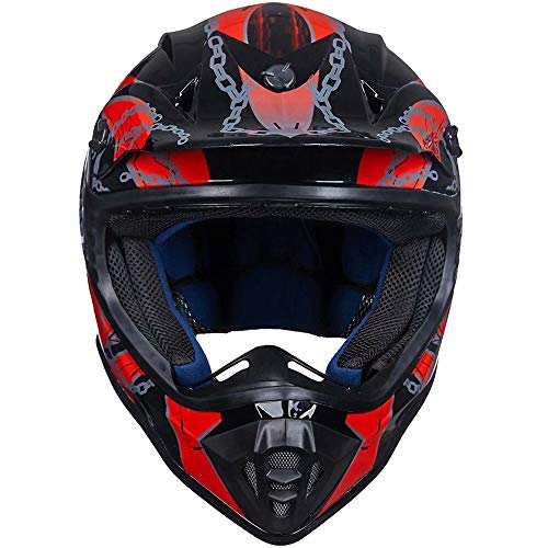 ILM Adult Dirt Bike Helmets Motocross ATV Dirtbike BMX MX Offroad Full Face Motorcycle Helmet, DOT Approved Model 128S (Matte Black, Adult-Medium)