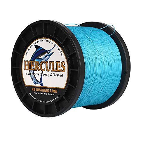 HERCULES Cost-Effective Super Cast 8 Strands Braided Fishing Line 10LB to 300LB Test for Salt-Water,109/328/547/1094 Yards(100M/300M/500M/1000M),Diam.#0.12MM-1.2MM,Hi-Grade Performance,Variety Colors