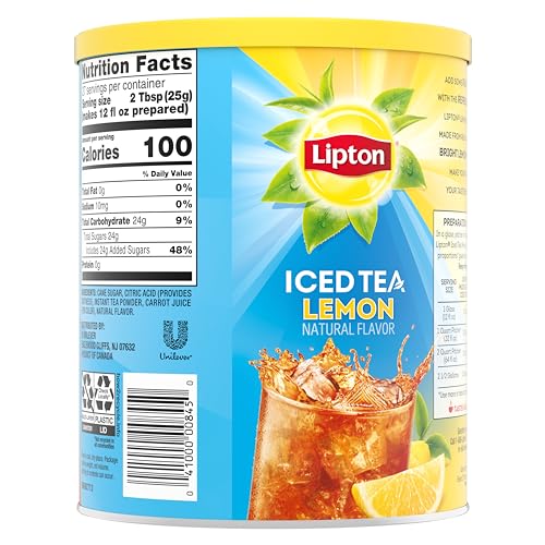 Lipton Lemon Iced Tea Mix, Sweetened, Makes 10 Quarts