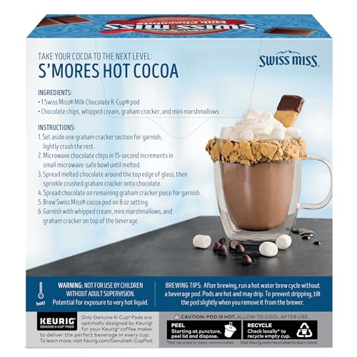 Swiss Miss Milk Chocolate Hot Cocoa, Single-Serve Keurig K-Cup Pods, Hot Chocolate, 44 Count