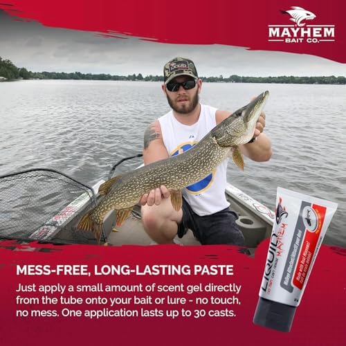 Liquid Mayhem Fish Attractant Gel – Real Bait, Aminos, UV – Multiple Scents and Pack