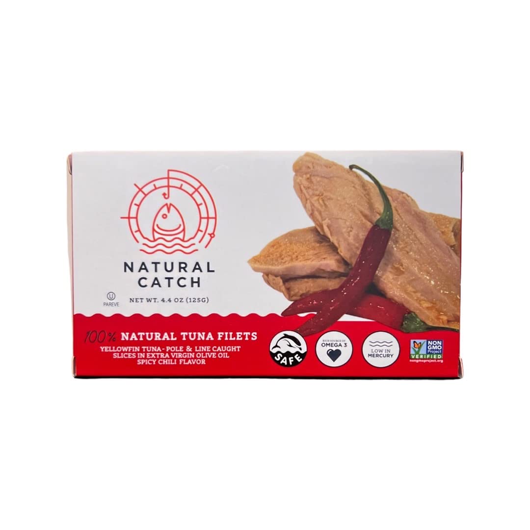 Natural Catch Tuna Filets, Hand Cut, Pole & Line Caught, Gluten-Free, Paleo, Keto Friendly (4.4 oz per can- Pack of 12)