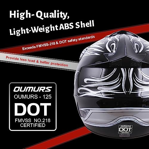 Adult Motocross Dirt Bike Helmet with Goggle, Gloves & Mask - DOT/FMVSS-218 Off-Road Motorcycle & ATV Helmet with Adjustable Sun Visor