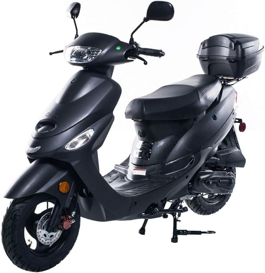 HHH 49cc/ 50cc Scooter Gas Fully Automatic Street Scooter Moped Vino 50 with Matching Trunk 50cc Moped for Adult