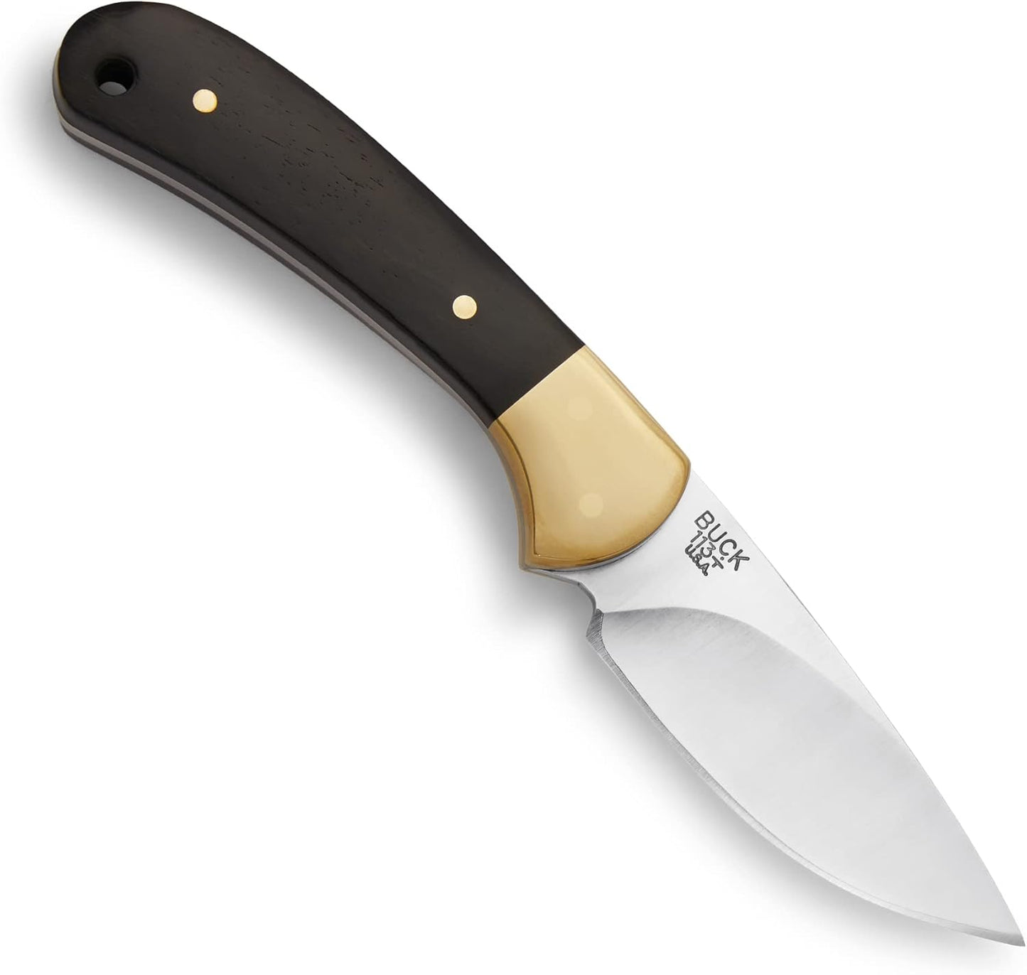 Buck Knives 113 Ranger Skinner Fixed Blade Hunting Knife 3 1/8" Skinner Blade, Genuine Ebony Handle
