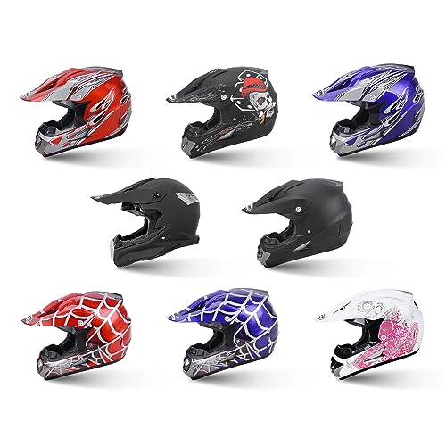 Adult Motocross Dirt Bike Helmet with Goggle, Gloves & Mask - DOT/FMVSS-218 Off-Road Motorcycle & ATV Helmet with Adjustable Sun Visor