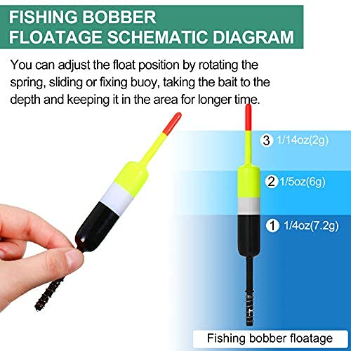10 Pieces Fishing Bobbers Fishing Floats and Bobbers Fishing Floaters Crappie Bobbers Spring Slip Bobbers Fishing Float Accessories for Fishing