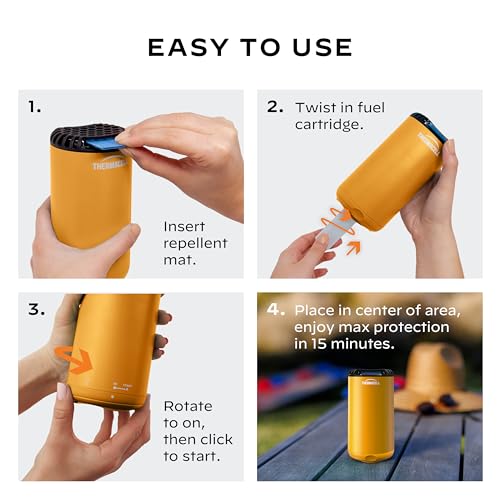 Thermacell Mosquito Repeller Patio Shield; Includes 12-Hour Refill; 15 Foot Zone of Protection; Highly Effective Mosquito Repellent for Patio; Bug Spray Alternative; Scent Free