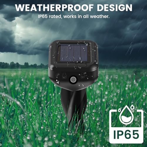 CIIC Mole Repellent Solar Powered for Lawns, Snake Repellent for Yard, Solar Gopher Repellent Ultrasonic for Outdoor, Get Rid of Mole, Gopher, Snake, Groundhog, Skunk, and Voles 4 Pack