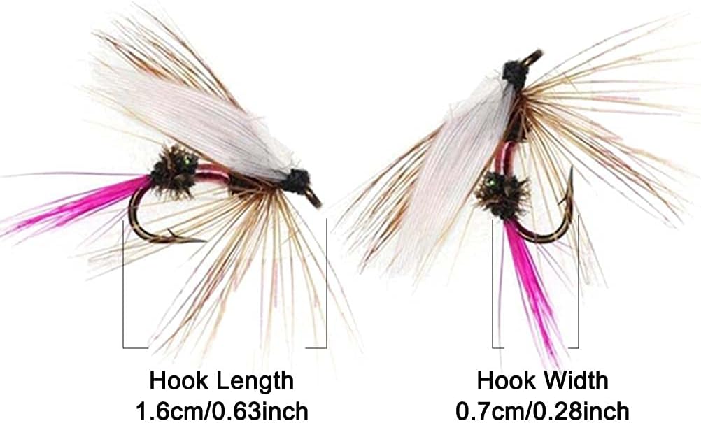Handmade Fly Fishing Kit, 50/114 Pcs with Dry/Wet Flies, Streamers, Fly Assortment for Trout & Bass Fishing - 50 Pcs/Set, 6 Mixed Styles