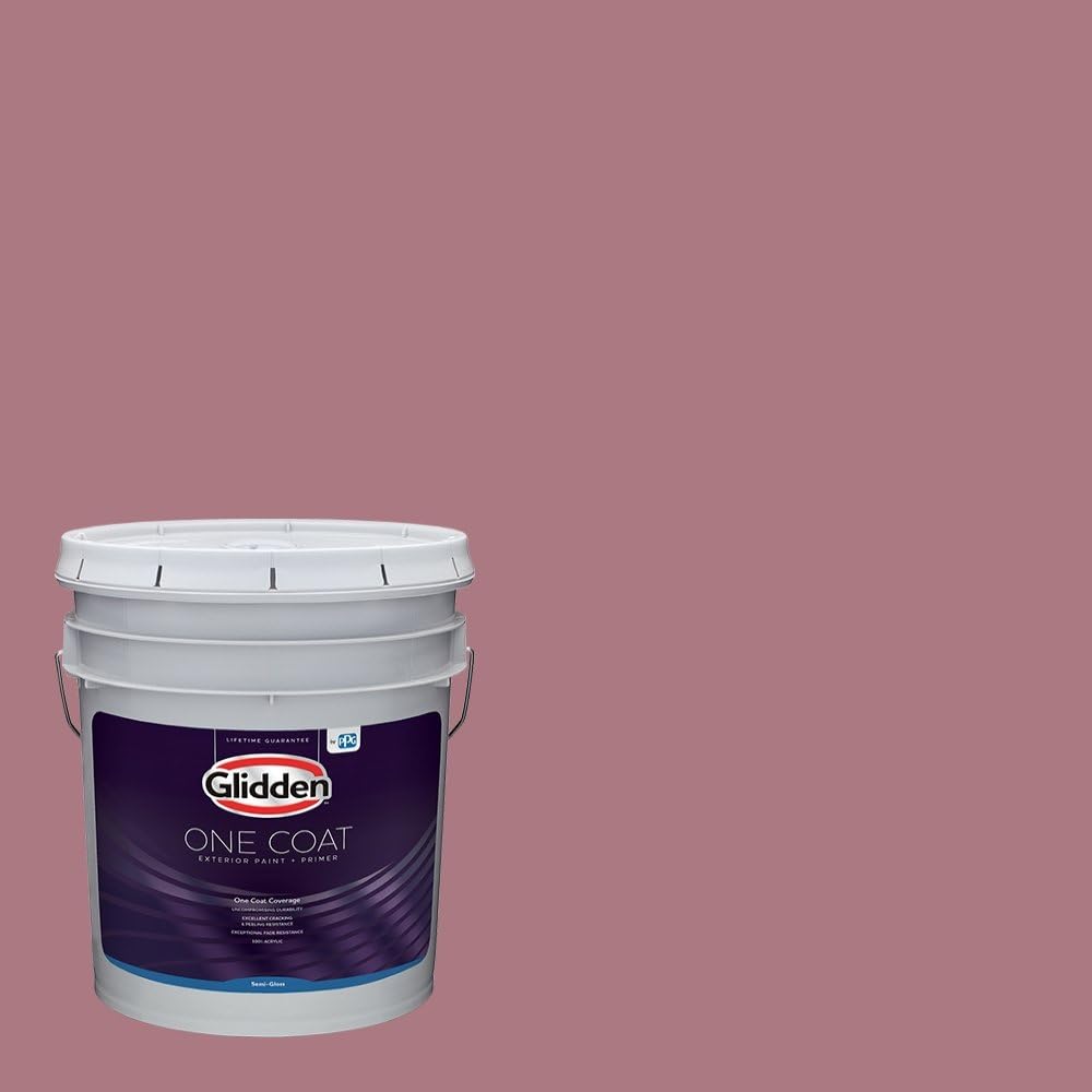 Glidden Exterior Paint + Primer: Pink/Ballet Slipper, One Coat, Semi-Gloss, 1-Gallon